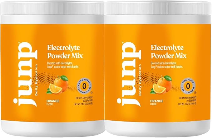 JUNP Electrolytes Powder No Sugar No Carbs – Sweet Tangy Citrus Orange Drink Mix - Potassium & Salt Electrolyte Hydration Powder Zero Calorie Sugar Free Electrolyte Powder, Keto Friendly, 180 Servings