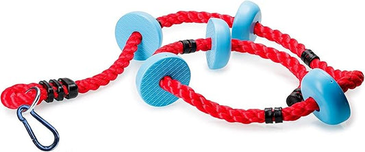 Lily's Things Climbing Rope for Kids | Ninja Warrior Accessories for Slackline Obstacle Course | Attach to Most Home Playground Equipment Sets | Ninja Slackline Accessories | 6Ft Long | 5 Foot Holds