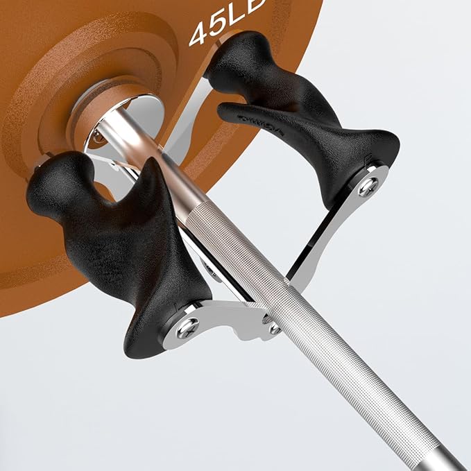 V Bar T-Bar Row Landmine Handle Attachment for Barbell Bars, Solid Mine Double D Row Handle Grips with Non-Slip Rubber Grips, T-Row Attachment for Olympic Strength Training Bars