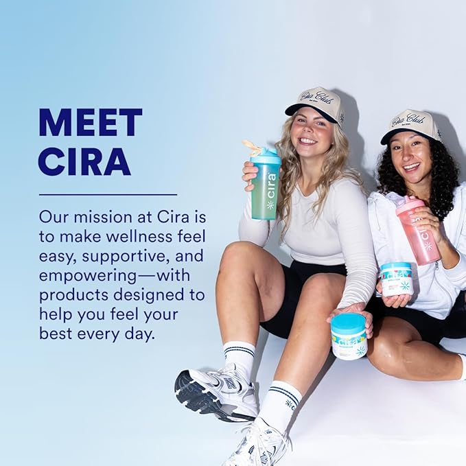 Cira Hydration Powder (45 Servings) - Natural Electrolyte Powder & Drink Mix, Naturally Flavored & Sweetened with Stevia & Himalayan Salt - Peach Mango
