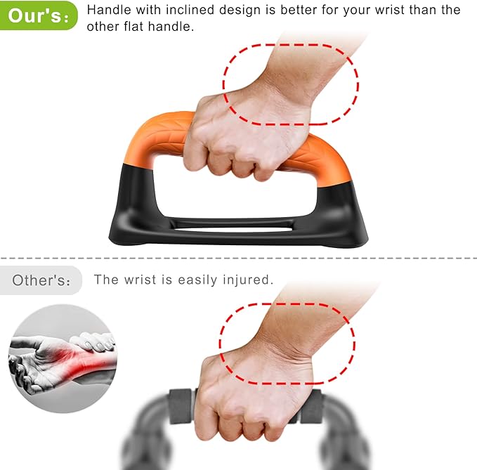 SELEWARE Push Up Bars Pushup Stands Handstand Bars, Soft Rubber Handle Provide Comfy Grip, Fit for Calisthenics, Fitness, Floor strength training, Stable and Sturdy Construction Support 500 lbs