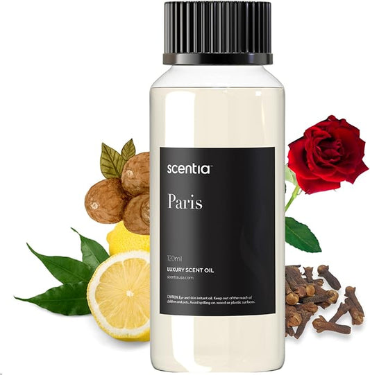 Scentia Hotel Fragrance Oil Inspired by The Hotel Costes - 120 mL 4.06 fl oz - Refill Diffuser Oil Blend Rose, Clove & Sandalwood Notes for Aromatherapy Diffusers - Paris