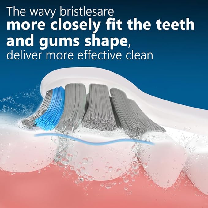 Replacement Brush Heads Compatible with Philips Sonicare Electric Toothbrush, Charcoal/Blue 8 Count Refills