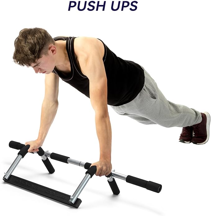 Pull Up Bar for Doorway, Adjustable Width Locking, Thickened Stee, Upper Body Fitness Workout Bar, Multi-Grip Strength for Doorway, Indoor Chin-Up Bar Fitness Trainer for Home Gym Portable