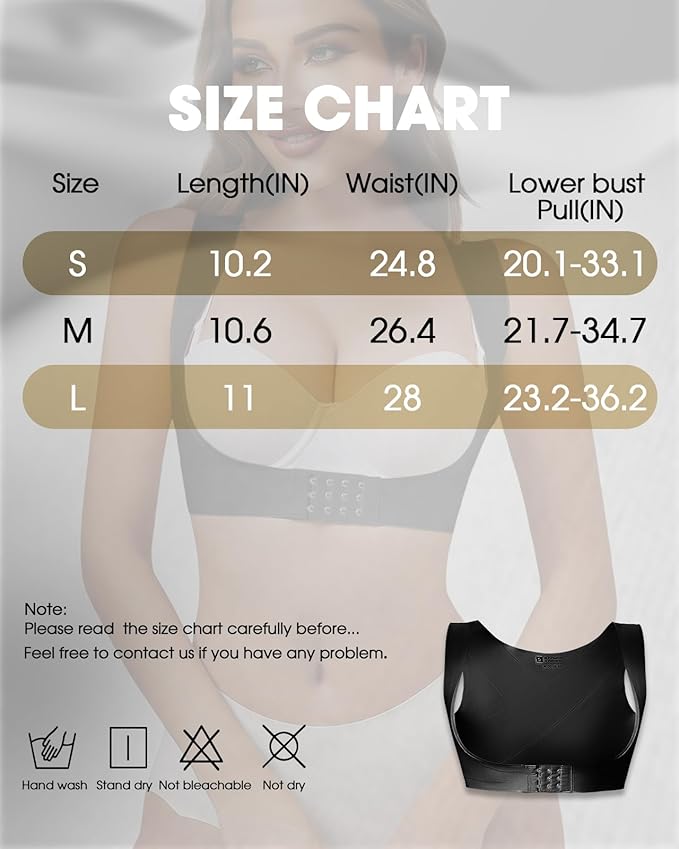Front Closure Chest Brace Up for Women Lightweight Posture Corrector Sleeveless Slimming Back Brace Support Shaper