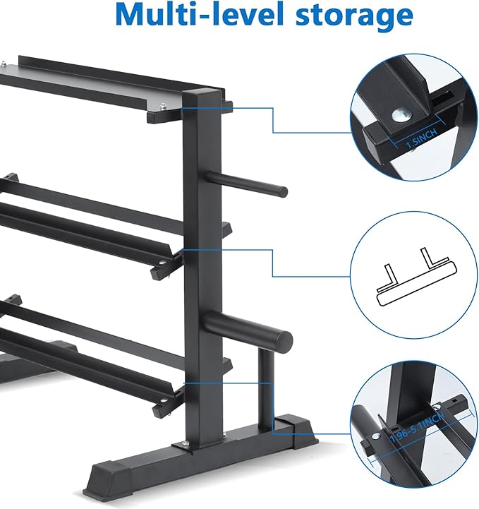 Adjustable Dumbbell Rack, Dumbbell Set with Storage Rack for Kettlebells, Weight Organizer Stand, Weight Rack, Kettlebell Rack