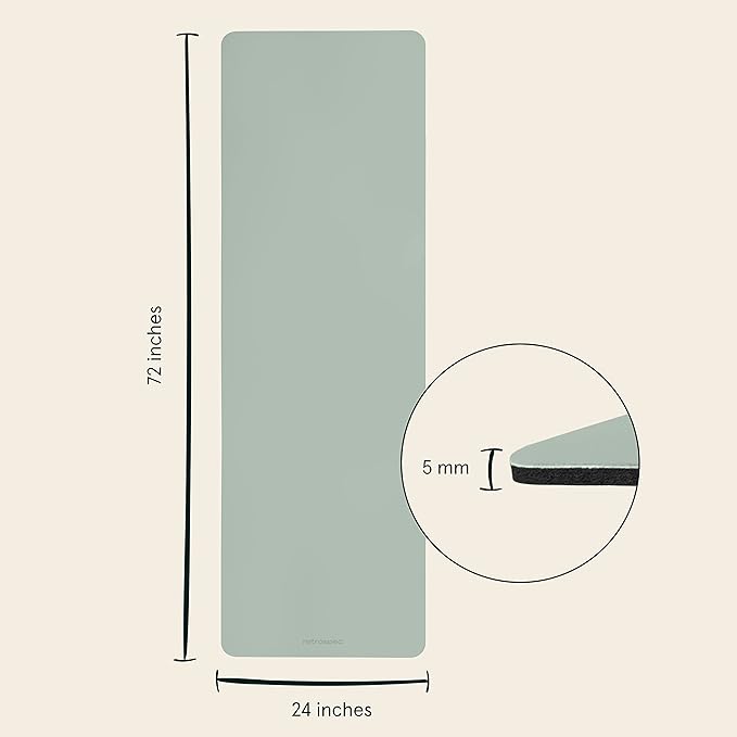 Retrospec Laguna 5mm Yoga Mat - Fitness Mat for Women, Men & Children, Slip-Resistant and Moisture Absorbing Exercise Mat for Home, Pilates, Yoga and Floor Workouts