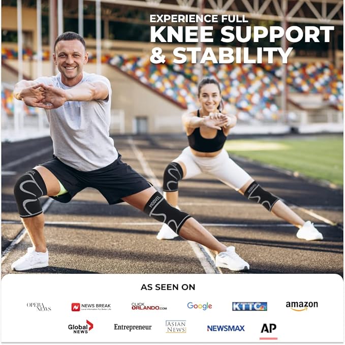 Modvel Compression Knee Brace for Women & Men - For Knee Pain, Compression Sleeve Knee Support for Meniscus Tear ACL & Arthritis Pain Relief Knee & Protection for Working Out, Running & All Sports