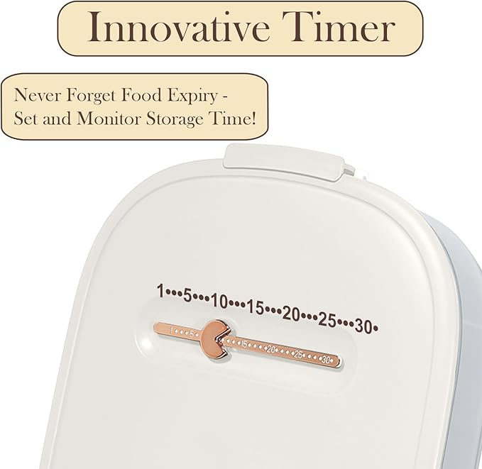 4-Layer Dumpling Storage Container – Freezer Organizer with Smart Timer, Good Sealing, Stackable Food Containers, Anti-Stick Base & Clip Lid (White Lid & Transparent Box)