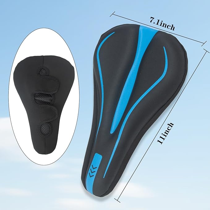 Bike Seat Cover Bicycle Saddle Cushion,Gel Padded Bike Seat Cover for Men Women,Bike Seat Cushion Fit for Stationary,Exercise,Road,Mountain Bike