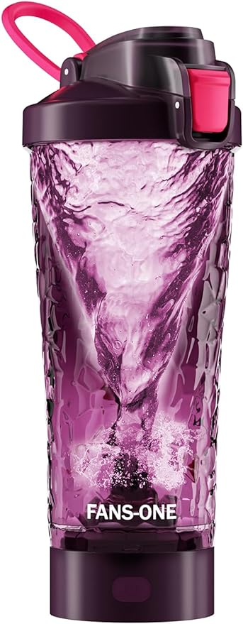 Electric Protein Shaker Bottle, Lockable Electric Blender Cup, 24oz Tritan USB Rechargeable Mixer, Portable Blender Shaker Cups for Protein Shakes for Women Men, Purple