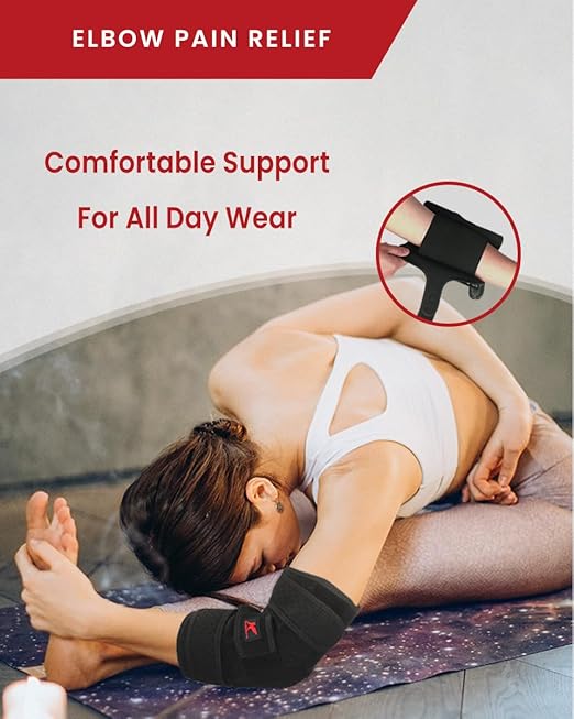 Elbow Brace Comfortable Night Sleep, Cubital Tunnel Syndrome, Ulnar Nerve Entrapment with Compression Sleeve Immobilizer, 2 Removable Metal Splints Pain Relief for Men and Women (M)
