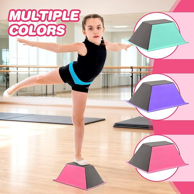 FBSPORT Cheer Stunt Training Stand, PU Non-Slip Stunt Trainer Flyer Stand Cheer for Promotion and Development of Flexibility, Coordination (Pink)