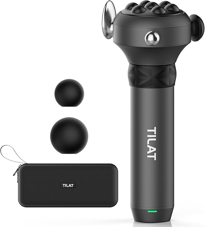 M1 Max Deep Tissue Vibration Therapy Massage Gun – 6500 RPM Handheld Muscle Massager with Thumb Head for Trigger Point & Full Body Pain Relief, Handheld Massager for Back, Neck