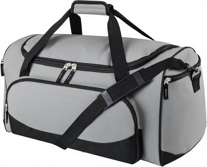 Gym Bag for Men - 55L Black Durable Large Duffle Bag for Travel, Workout, Fitness & Sport