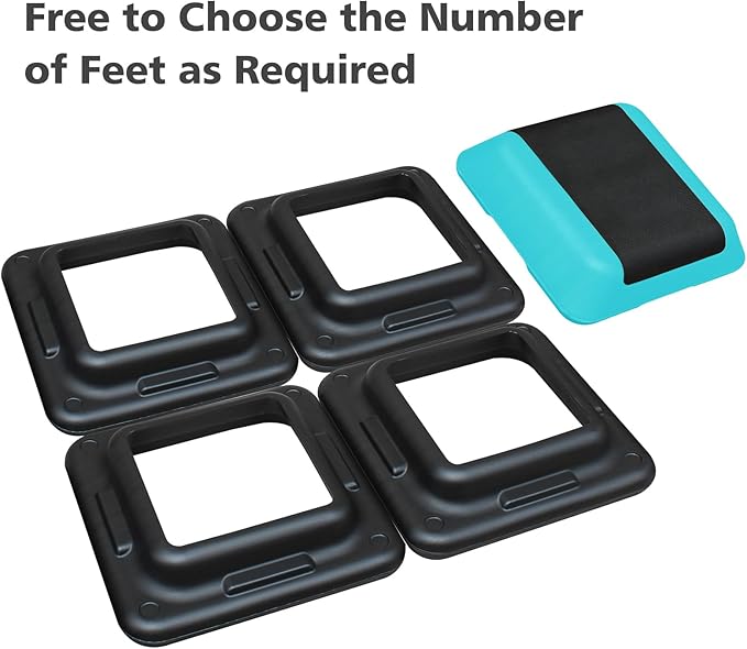 16" x 16" Adjustable Workout Aerobic Exercise Step Platformwith Adjustable Risers, Non-Slip Rubber Surface for Home Gym Cardio Training