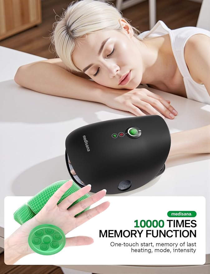 Hand Massager with Heat and Compression, Cordless Hand Massager for Arthritis and Carpal Tunnel Relief, Knuckle Stretching Massage, Personalized Birthday Gifts for Women/Men-Black