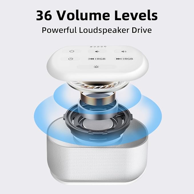 White Noise Machine Sound Machine 30 Soothing Sounds Brown Noise Machine with 12 Night Light Colors Sleep Sound Machine for Adults Baby Kids Noise Canceling for Office Home Privacy Auto-Off Timer