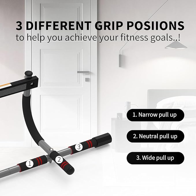 leikefitness Pull-Up Bar For Door Frame Adjustable Portable Upper Body Fitness Workout For Home Gyms
