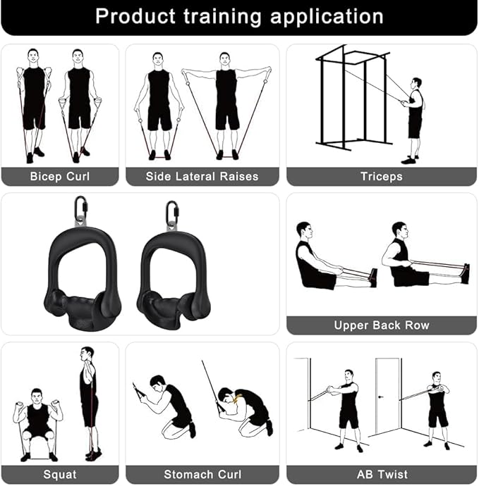 Kipika Heavy Duty Double D Handle, V Bar Cable Attachment, Row Attachment for Cable Machine, Non-Slip and Comfortable, Solid Aluminum Alloy Grip, Cable Machine Accessories for Home Gym…