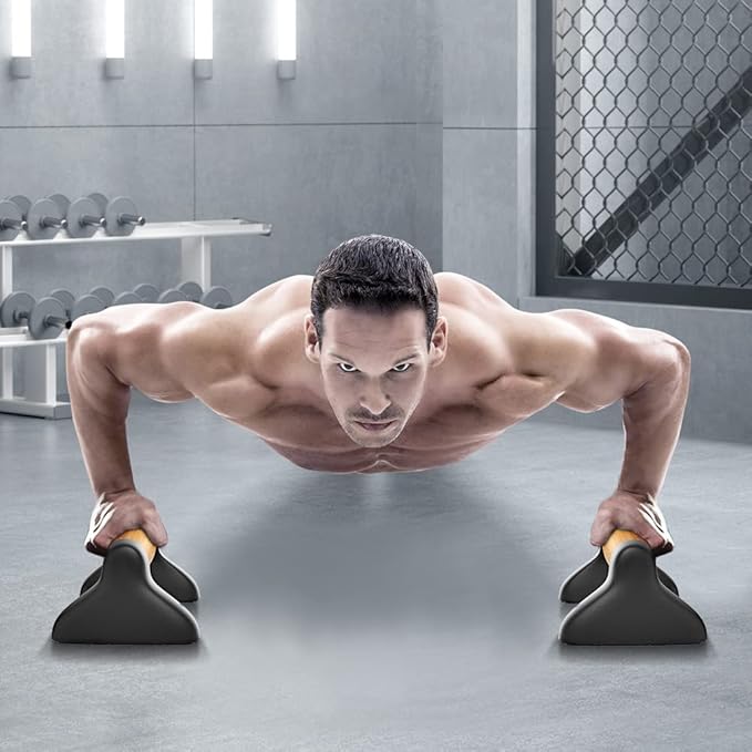 Push Up Bars, Wooden Push Up Handles for Floor, Sturdy Pushup Stands for Men & Women Home Gym Strength Training Equipment Fitness, Wood Pushup Bar Handle Grip, 2 Pack