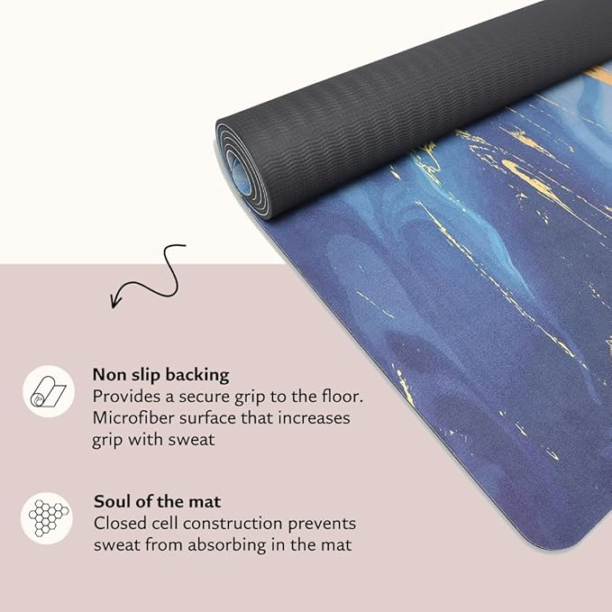 TPE Yoga Mat - Artist Designed, Premium eco friendly mats, Non Slip, Non toxic, Great For Regular & Hot Yoga, Pilates and Workouts (72 inch x 24 inch x 6mm thick)