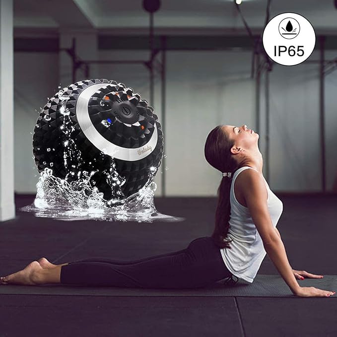 Vibrating Massage Ball 4-Speed High-Intensity Fitness Yoga Massage Roller, Relieving Muscle Tension Pain & Pressure Massaging Balls (Black)