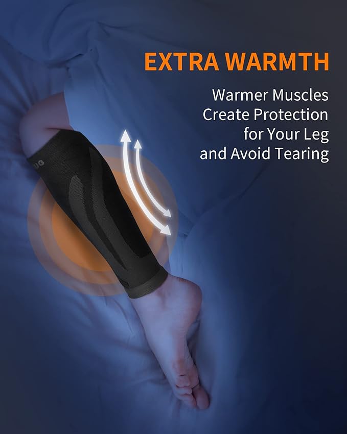 CAMBIVO 3 Pairs Calf Compression Sleeves for Men & Women – Footless Compression Socks for Shin Splints, Pain Relief, Varicose Veins – Leg Support for Running, Travel, Fitness, Nursing