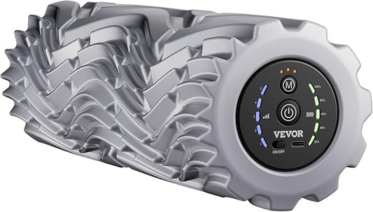 VEVOR Vibrating Foam Roller, 5-Speed Electric Massage Roller, 16" Rechargeable Muscle Roller with 3 Vibration Modes, High Density EVA Foam Massager for Deep Tissue, Back Pain Relief, Exercise Recovery