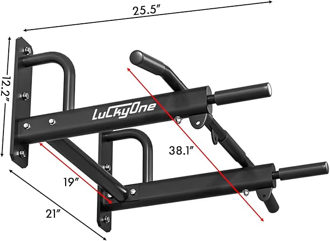 Wall Mount Pull Up Bar, Heavy Duty Steel Joist Mount Chin Up Bar, Pull-Up Bar With Wood Mount and Wall Mount Screws