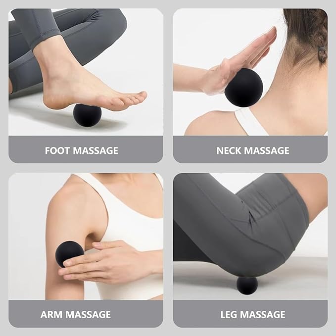 Fascia Massage Ball Set (2.48" + 1.97" + 1.18") for Muscle Relief,Yoga Deep Relaxation,Trigger Point & Active Therapy,Targeted Therapy for Full Body(3 Pieces)