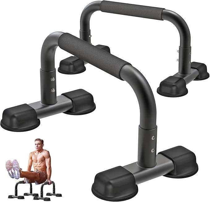 Dolibest Pushup Stand, Parallettes Bars Pressup Handstand Calisthenics Equipment for L-Sit/Dip Bar/Body Building/Strength Training Equipment/Home Gym Floor Workout Fitness Exercise