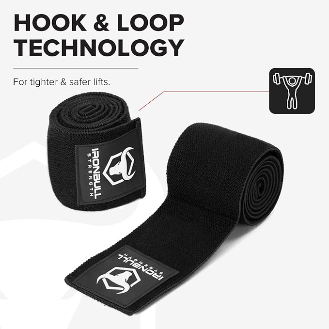 Elbow Wraps for Weightlifting (1 Pair) - 50" Elastic Elbow Braces for Weight Lifting - Elbow Support for Bench Press, Powerlifting, Fitness, & Gym Workout - Gym Elbow Straps Weightlifting - Elbow Compression Strap Brace