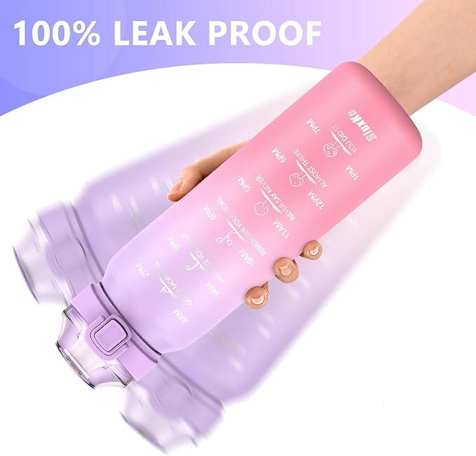 24oz Insulated Water Bottle 18/10 Stainless Steel with 2Lids(Straw Lid& Spout Lids), 700ml Double Wall Vacuum Water Bottle with Handle Keep Cold and Hot for Men, Women & Kids PURPLE PINK