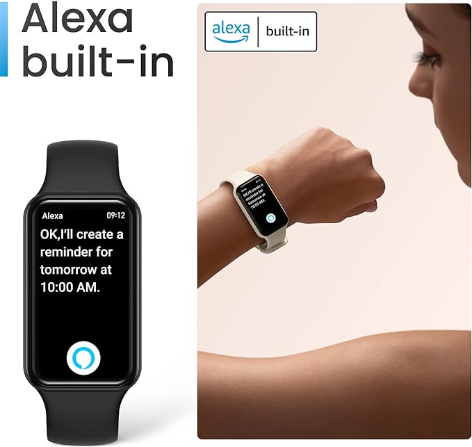 Amazfit Band 7 Fitness & Health Tracker for Women Men, 18-Day Battery Life, Alexa Built-in, 1.47”AMOLED Display, Heart Rate & SPO₂ Monitoring, 120 Sports Modes, 5 ATM Water Resistant, Black (Renewed)