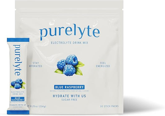 Electrolyte Drink Mix – Sugar-Free Hydration Powder Packets – Clean Electrolytes with Trace Minerals – Keto, Vegan, Gluten-Free – No Artificial Sweeteners – 30 Sticks – Blue Raspberry