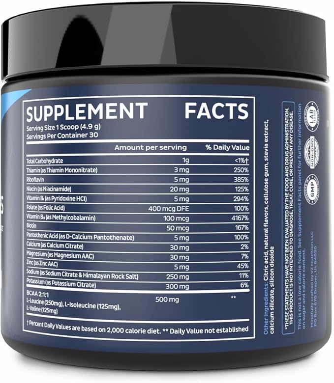 Zeal Electrolyte Powder Recovery Drink (30 Servings | White Gummy Bear) w 0 Sugar +BCAAs +B-Vitamins Electrolyte Supplement w Potassium Zinc & Magnesium for Hydration - Keto Electrolytes