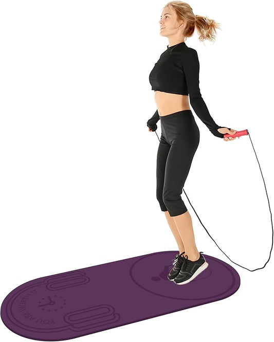 Non-Slip Jump Rope Mat Shock Absorption Rope Skipping Mat for Adults & Children Home Indoor Workout Exercise Mat
