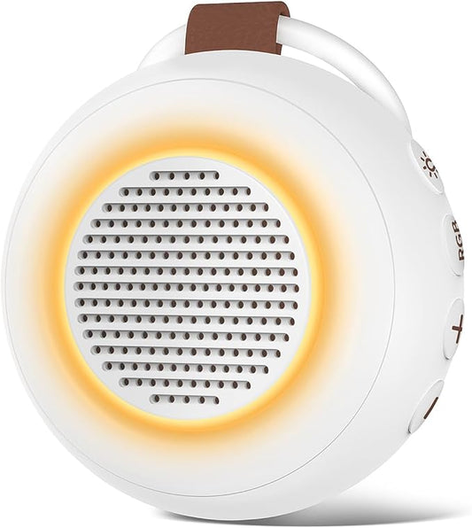 Sound Machine Noise Machine with 30 Soothing Sounds 12 Night Lights 4 Timers Memory Function 32 Level Volume Rechargeable Battery for Sleeping Working Relaxing for Baby Adults Kids White