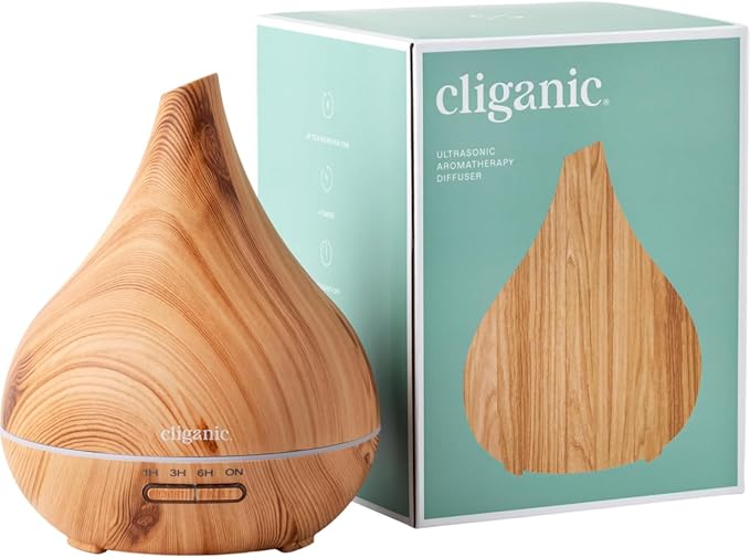 Cliganic Ultrasonic Aromatherapy Diffuser, 400ml Ultrasonic for Essential Oils Aromatherapy, Home & Office