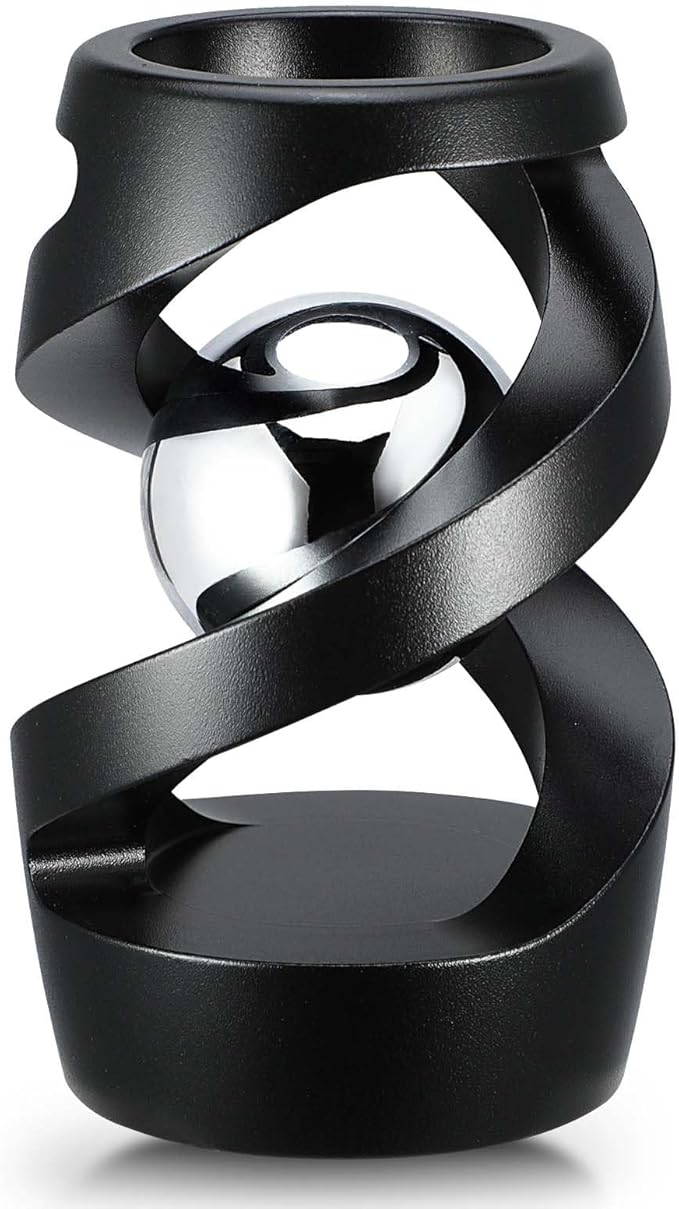 Kinetic Optical Illusion Toys, Kinetic Desktop Fidget Spinner Toys, Cool Gadget Desk Toy Fidget Toys Gift for Various Holidays, Kinetic Spinner Ball Relieve Stress Anxiety for Kids and Adults (Black)