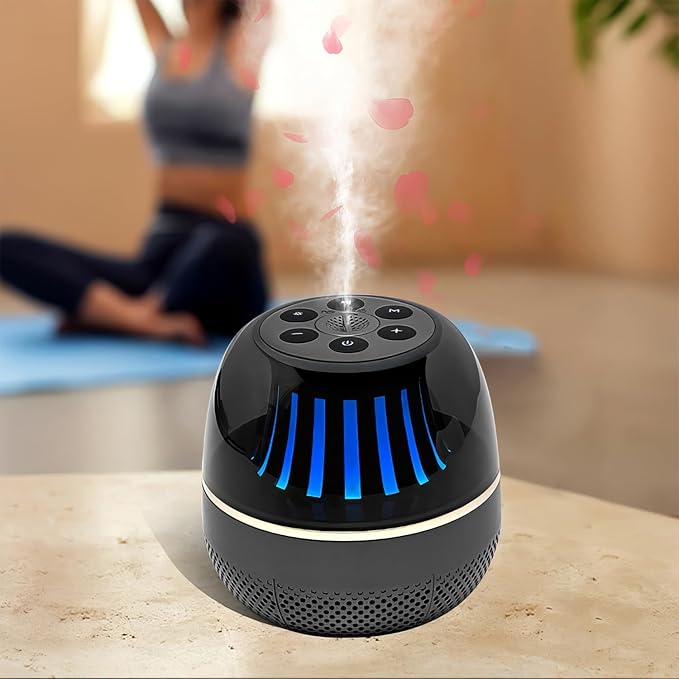 Portable Bluetooth Speaker with White Noise Machine, LED Color Lights, Aromatherapy Diffuser, Sleep Sound Machine for Sleep, Yoga, Home, Office & Bedroom, Gift for Women, Men, Kids & Friends