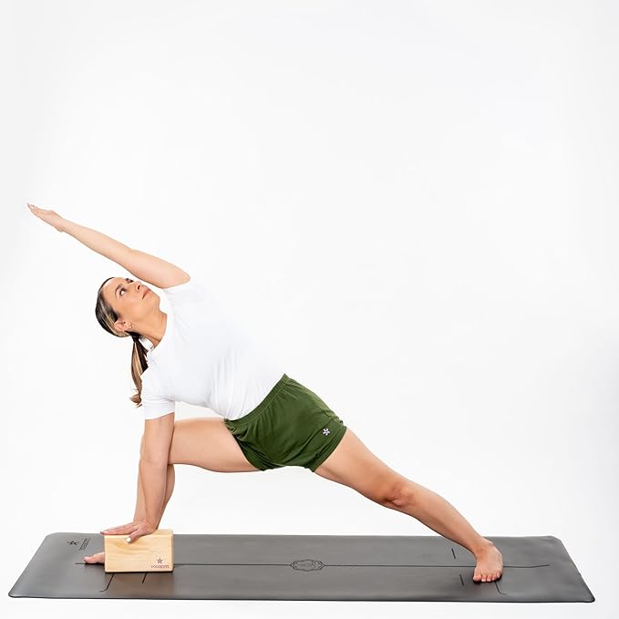 Yoga Block Bamboo - Large Wooden Block for Yoga, Pune Iyengar Yoga Block, Eco-Friendly Bamboo, Non-Slip Support for Yoga Postures - Yogikuti