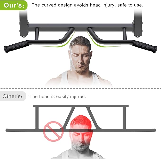 Kipika 32" Ceiling Mounted Pull Up Bar - Heavy Duty, Highly Adjustable, Multifunctional Chin Up Bar - Home Gym System with Punching Bag Hanger and Resistance Bands Training