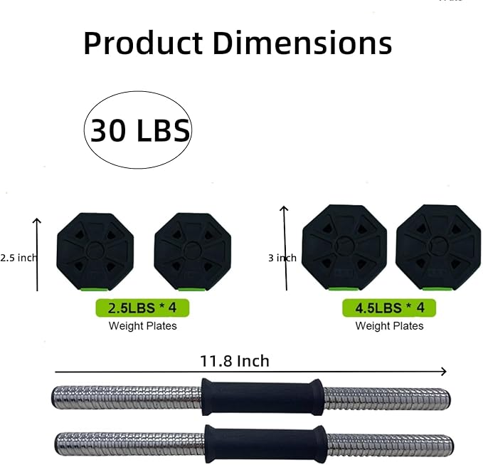 4-In-1 Adjustable Weights Dumbbell Set, Weight Set with Connector Used As Kettlebells, Barbell, Push Up Stand, Fitness Exercise Dumbbell, Free Weight Set for Home Gym