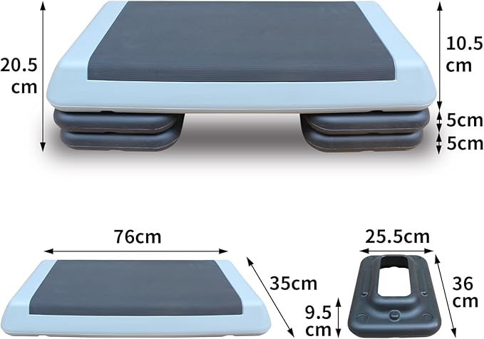 Exercise Aerobic Step Platform,Adjustable Height Fitness Stepper Stackable Risers, Aerobics Stepper Workout Stepper for Gym Home Cardio Strength & Training