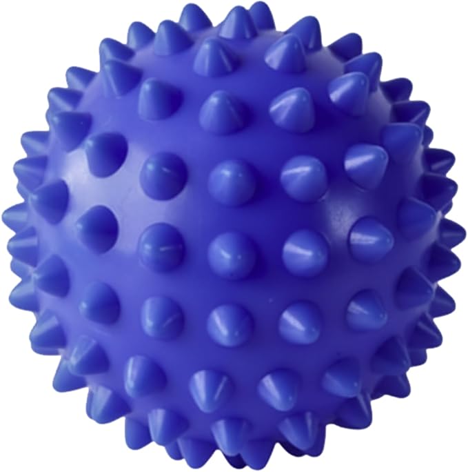 LEZER Spiky Massage Ball, Trigger Massage Point, Plantar Fasciitis, Deep Tissue Myofascial Release Tool, Foot Massager, Muscle Knot Relief, Physical Therapy, 3 in(Blue)