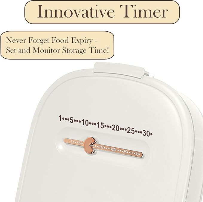 4-Layer Dumpling Storage Container – Freezer Organizer with Smart Timer, Good Sealing, Stackable Food Containers, Anti-Stick Base & Clip Lid (White Lid & White Box)