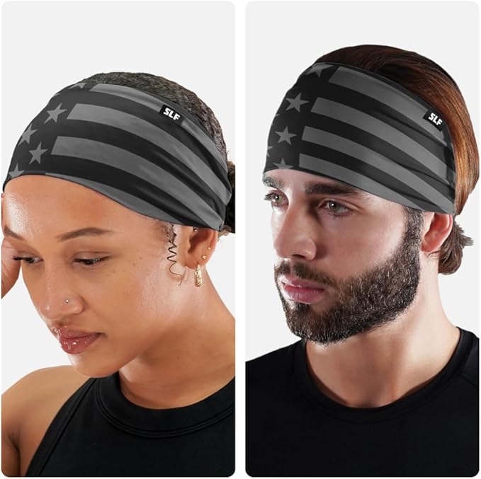 SLEEFS Sweat Bands Headbands Men & Women - Cooling Sports Mens Headband for Running, Football, Basketball, Cycling, Workout - Sweat Moisture Wicking Head Band Stretch Fit, Non-Slip Design - One Size