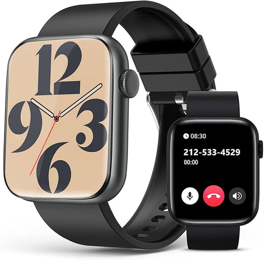 Smart Watch for Men Women with Bluetooth Call,1.9'' HD Full Touch Screen Fitness Watch, 24/7 Heart Rate Monitor, Blood Pressure/SpO2/Sleep Tracker, Waterproof Smartwatch , Compatible Android and iOS